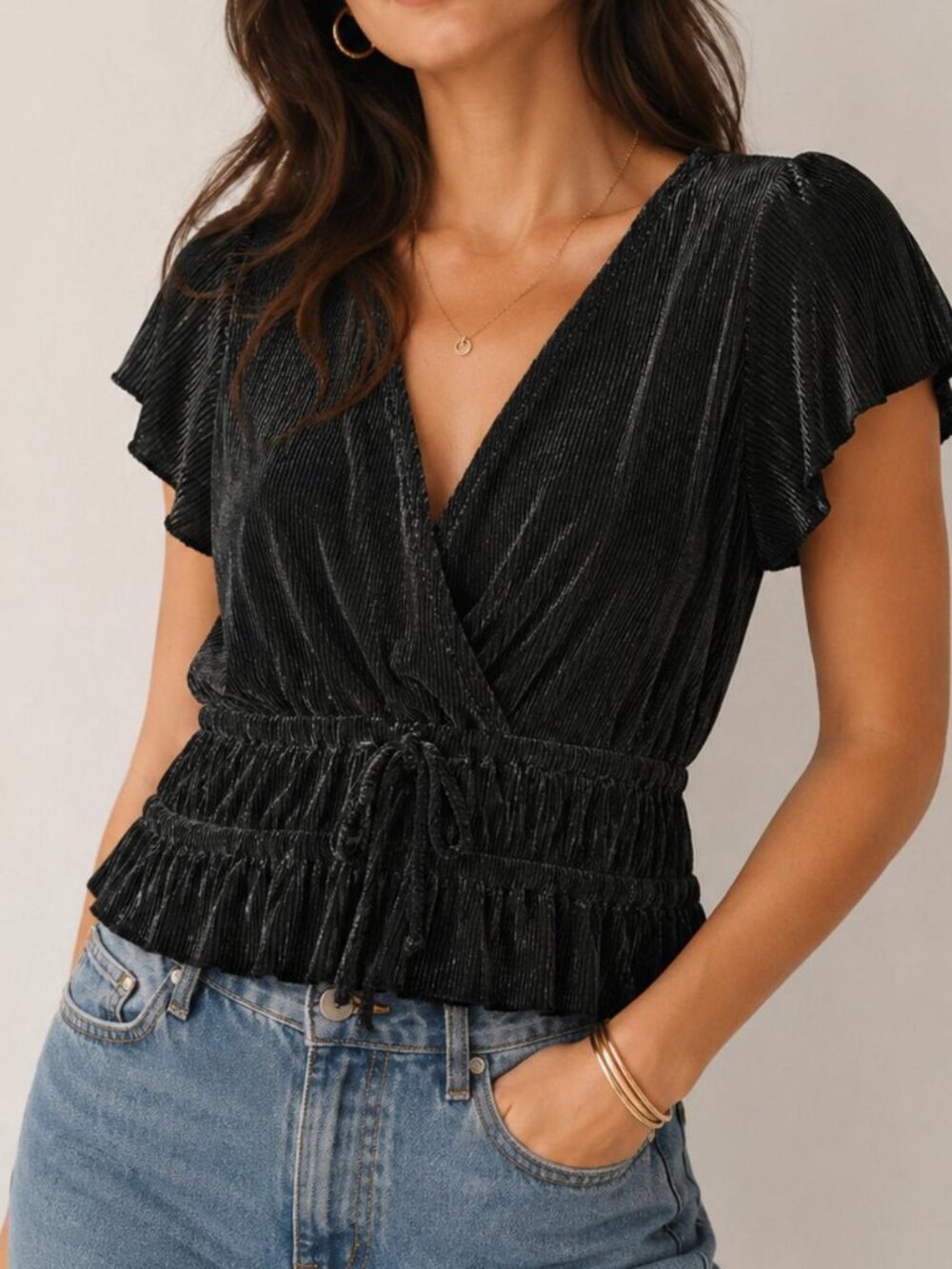 Zara Black Tie Top
